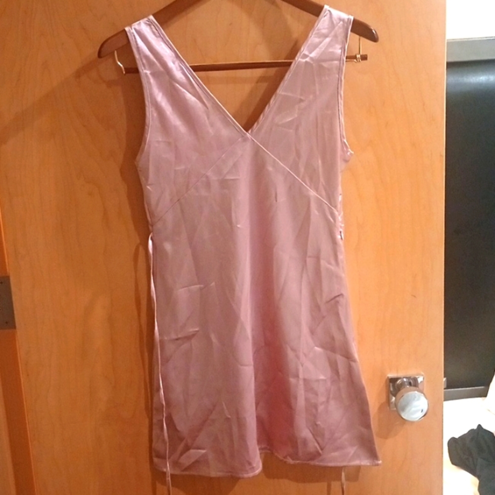 Pink satin dress